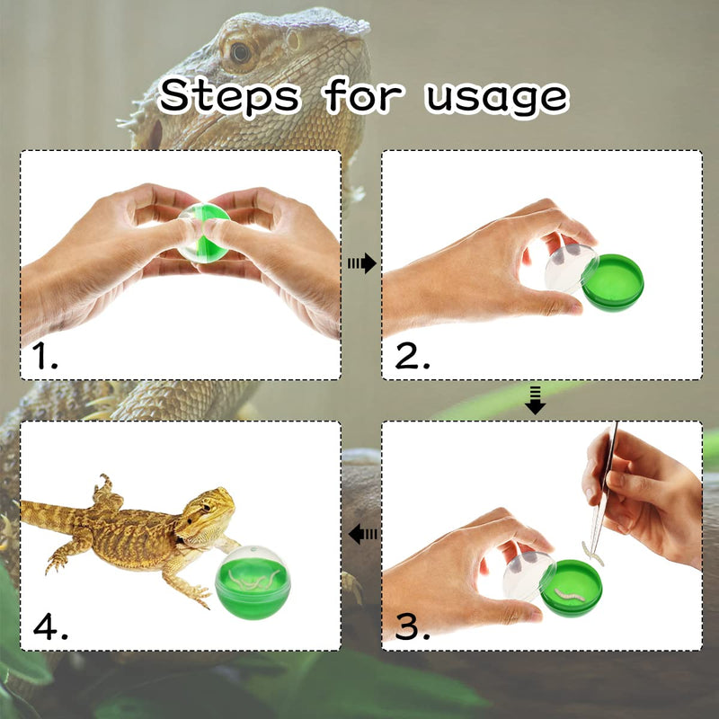 CooShou Lizard Bearded Dragon Feeding Toys Ball Reptile Food Toys Ball Lizard Interactive Toys for Bearded Dragon, Lizard, Gecko and Small Animals 6Pcs - BeesActive Australia