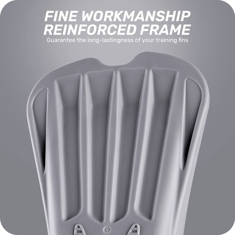 CAPAS Swim Training Fins Comfortable Silicone Swimming Floating Flippers Short Blade Build Leg Strength Grey XS (US Male 3.5-5 US Female 4.5-6) - BeesActive Australia