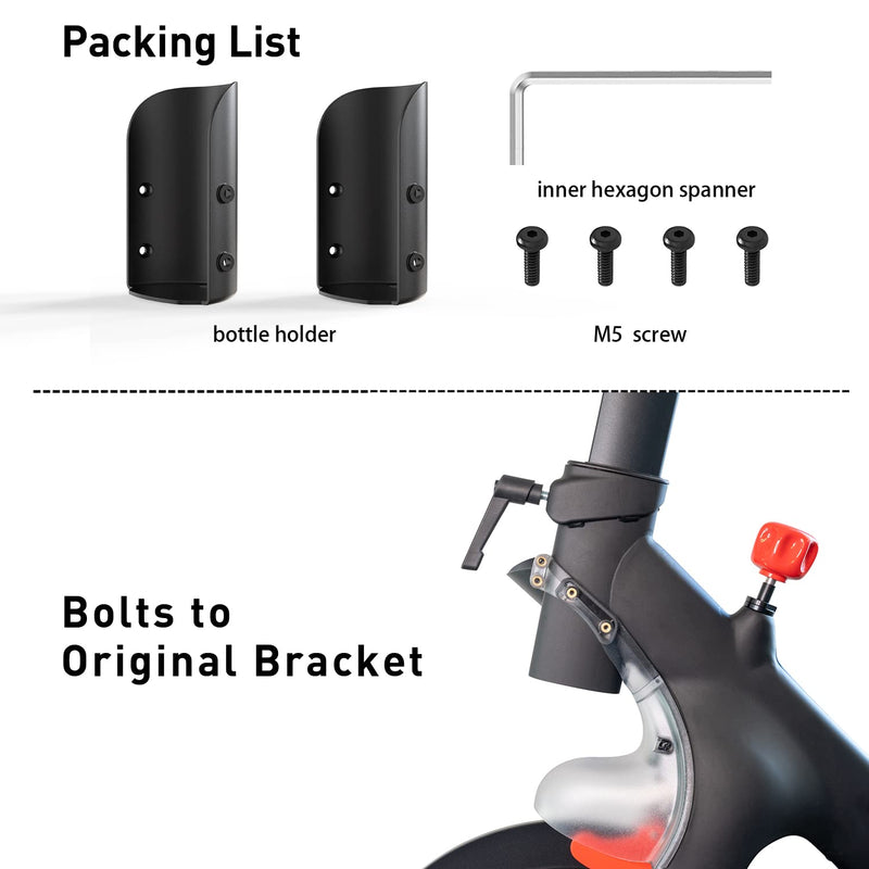 Larger Water Bottle Holder for Peloton Bike, Large Capacity Bike Cup Holder Replacement, Pack of 2 (NOT Compatible with Peloton Bike+) - Black - BeesActive Australia