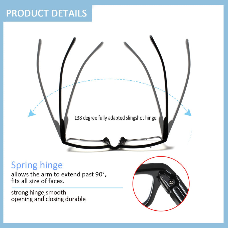 Kerecsen 6 Pack Fashion Reading Glasses for Women Men Blue Light Blocking/Anti UV Readers with Spring Hinge 6 Mix Color 2.5 x - BeesActive Australia