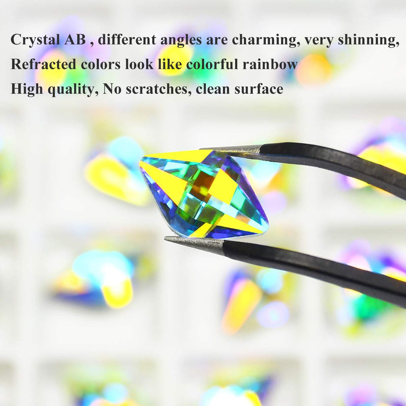 Dongzhou mixed shapes big nail crystal AB diamond stone large pointed back rhinestones strass bling glass gems glitter 3d nail art decoration stickers - BeesActive Australia