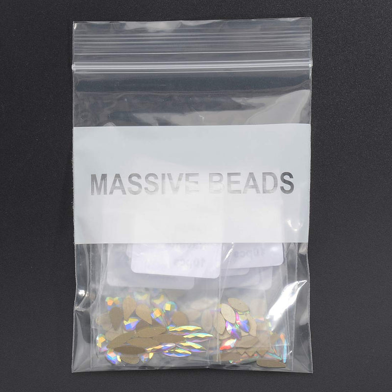 Massive Beads Mixed Flat Back Crystal Rhinestones Gems for 3D Nail Art Phone DIY (10Shapes, MIX SHAPE 2) 10-Shapes - BeesActive Australia
