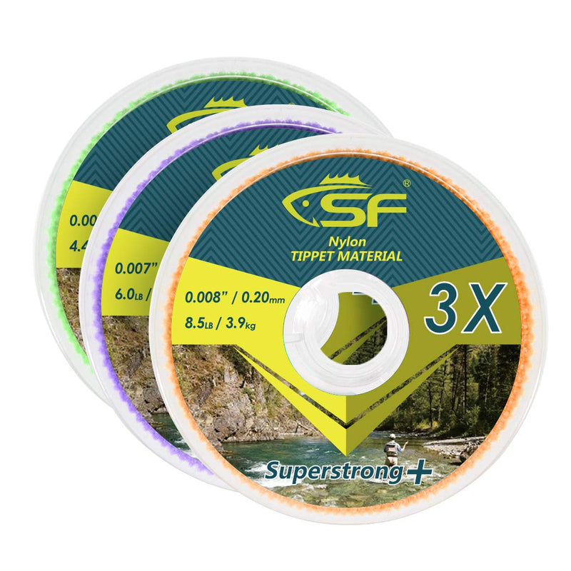 SF Clear Nylon Tippet Line with Holder Fly Fishing Tippets Leaders Trout 0X 1X 2X 3X 4X 5X 6X 7X 3 Pieces with Holder/30M 4X-30M-33Yds - BeesActive Australia