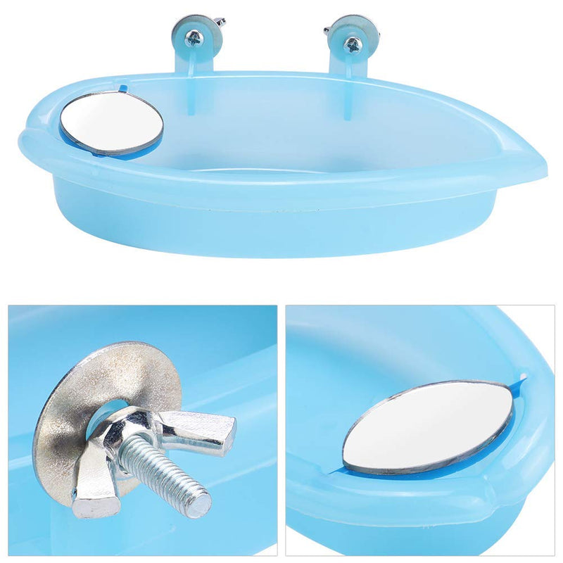 Hztyyier Bird Bath with Mirror, Portable Bird Bath Bird Bathroom for Pet Parrots Bird Cage Hanging Bath Accessories - BeesActive Australia
