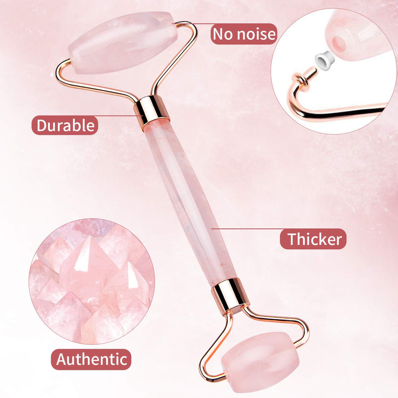 Automoness Jade Roller and Gua Sha Set, Face Roller Beauty Skin Care Tools, Rose Quartz Massager for Face, Eyes, Neck, Body Muscle Relaxing and Relieve Fine Lines and Wrinkles - BeesActive Australia