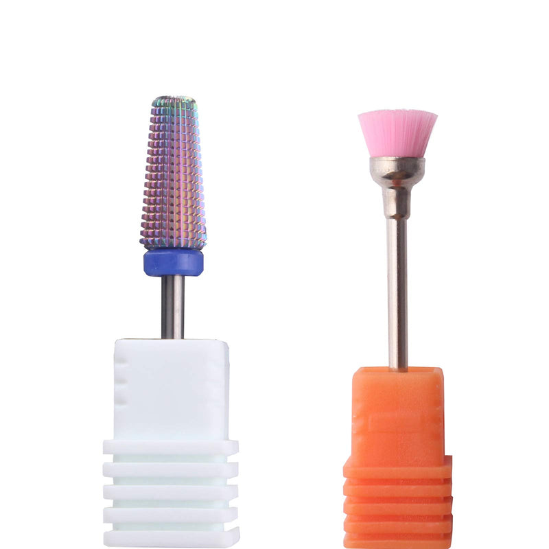 MZCMSL 5 in 1 Carbide Nail Bit - Tapered Barrel Bit for Both Left and Right Handed,3/32 Shank efile Bit - Fast Remove Acrylic or Hard Gel (Medium,Multicolor) Medium-5 in 1 - BeesActive Australia