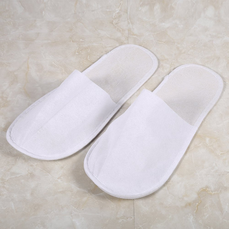 Fdit 10 Pairs/Lot Disposable Guest Slippers Travel Hotel Slippers SPA Slipper Shoes Comfortable White - BeesActive Australia