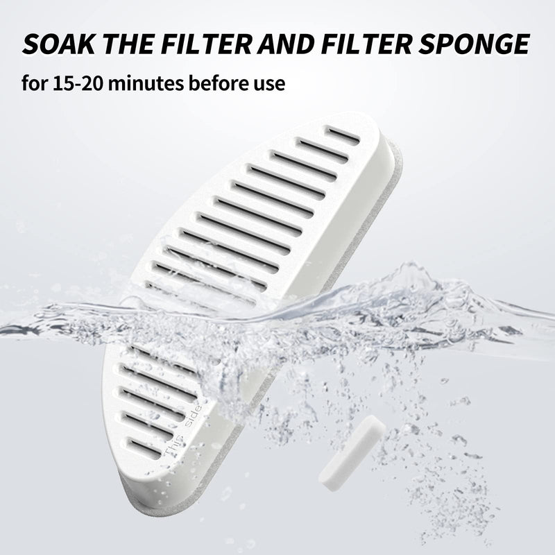 uahpet 6 Pack Replacement Filters & 6 Pack Replacement Filter Sponges for 67oz/2L Automatic Pet Fountain Cat Water Fountain Cat Water Dispenser - BeesActive Australia