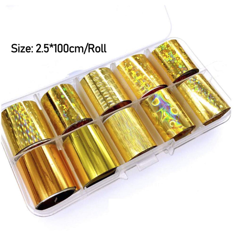 30 Rolls Holographic Transfer Nail Foil Glitter Starry Sky Nail Foils Wraps Metallic Gold Silver Laser Transfer Nail Decals Nail Foil Paper,1 Stainless Steel Curved Scissors (Holographic Starry) Holographic Starry - BeesActive Australia