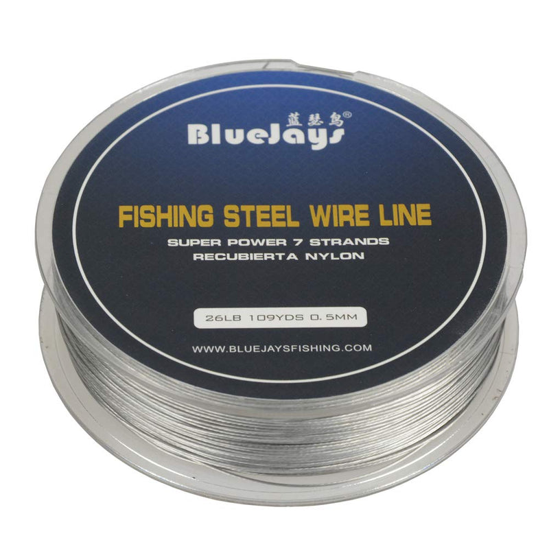 LOTITONG 100 Metres 0.5mm 26lb Fishing Steel Wire Lines max Power 7 Strands Super Soft Wire Lines Cover with Plastic Waterproof Lead line - BeesActive Australia
