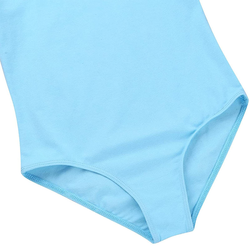 KKmeter Kids Girls Short Sleeve Ballet Leotards with Separated Skirt 2pcs Gymnastic Dance Ballet Tutu Dresses Blue 5-6 - BeesActive Australia