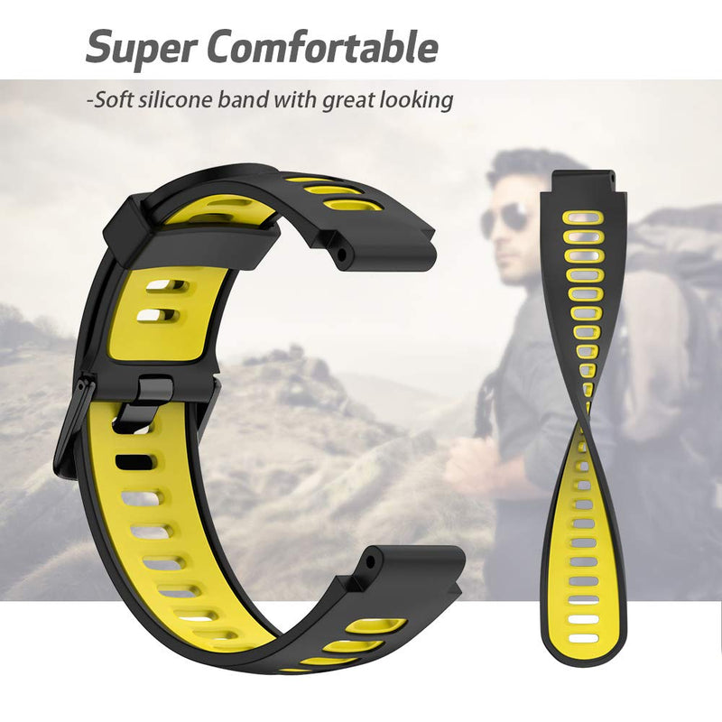 ANCOOL Compatible with Forerunner 735XT Band,Soft Silicone Sport Wristband Replacement for Forerunner 235/220/230/620/630 Smartwatches Yellow - BeesActive Australia