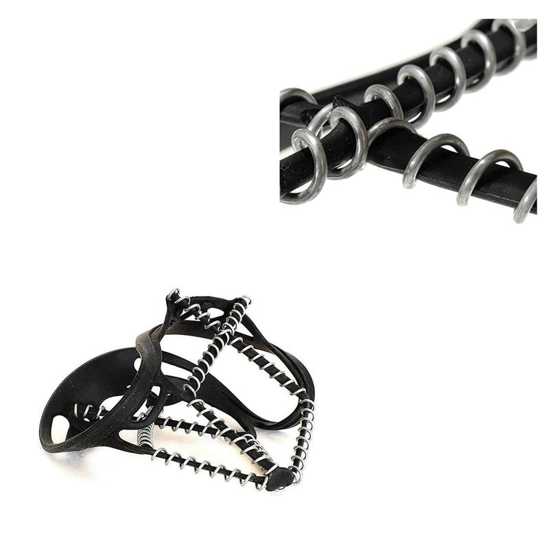 Walk Traction Cleats,Ice Cleats Anti Slip Crampons Rubber Spikes Ice Snow Grippers for Boots and Shoes for Winter Walking on Snow and Ice Climbing Hiking Mountaineering 2PCS for Man and Woman TPE - BeesActive Australia
