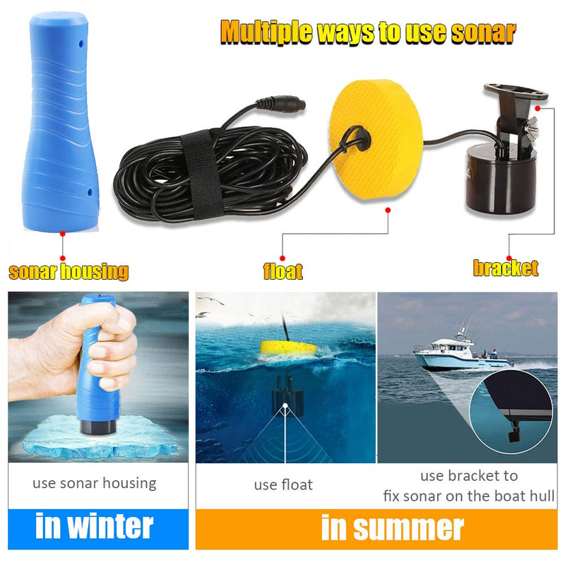 LUCKY Small Portable Fish Finder Kayak Sonar Handheld Fish Finders Ice Fishing Castable Depth Finder Boat Fisherman Gifts - BeesActive Australia