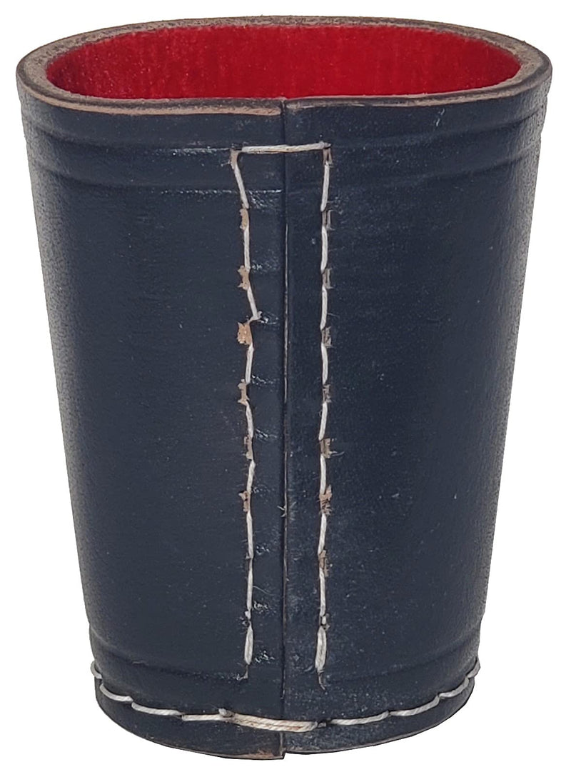 Cyber-Deals Genuine Buffalo Leather Compact Dice Cups and Rounded Corners Poker / Pip Dice Set Bundle (Black w/Red Felt Lining Cups, Poker Dice (White w/Clubs Ace)) Black W/Red Felt Lining Cups, Poker Dice (White W/Clubs Ace) - BeesActive Australia