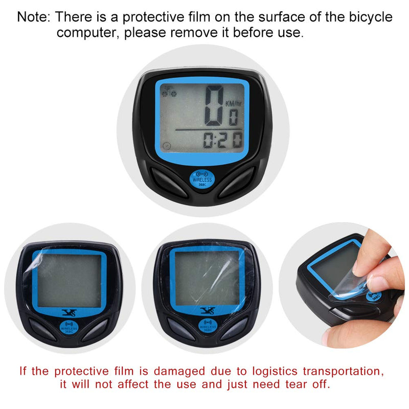 DINOKA Bike Speedometer Waterproof Wireless Bicycle Computer Bike Computer and Cycling Odometer with Automatic Wake-up Multi-Function LCD Backlight Display - BeesActive Australia
