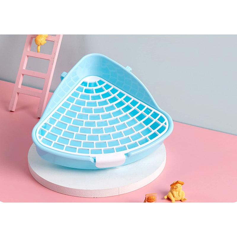 RUBYHOME Triangle Potty Trainer Corner Litter Bedding Box Pet Pan for Baby Rabbit, Chinchillas, Small Guinea Pigs, Ferret, Galesaur Blue - BeesActive Australia