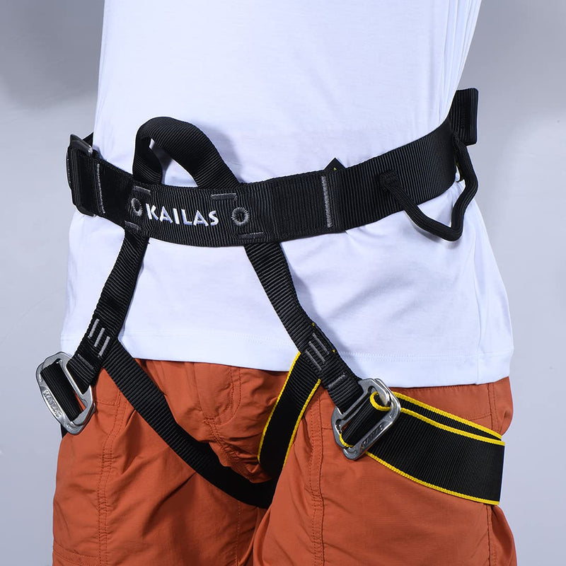 KAILAS Climbing Harness Safety Belts Half Body Adjustable Tree Climbing Rappelling Mountaineering Zipline Work at Height Black - BeesActive Australia