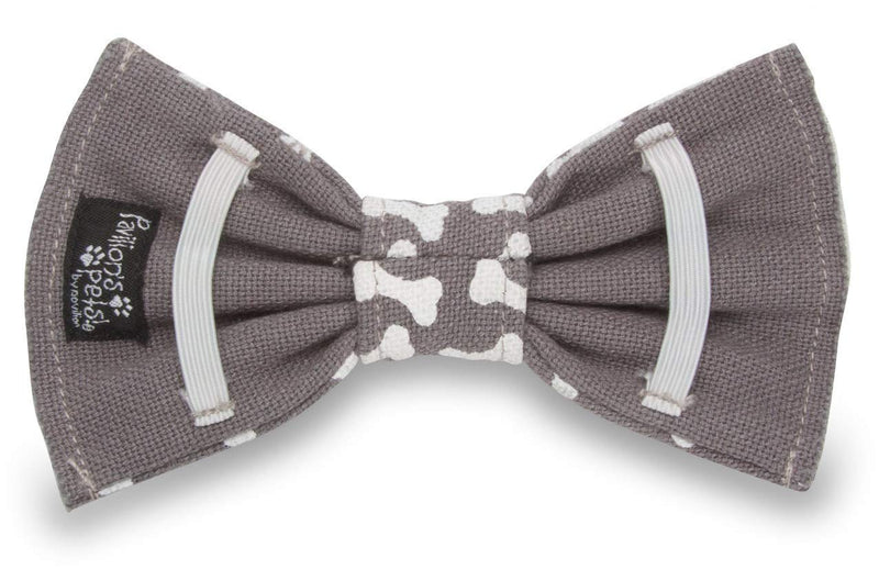 Pavilion Gift Company 45620 Pavilion's Pets-Large Gray Dog Bone Slip On Bow Tie - BeesActive Australia