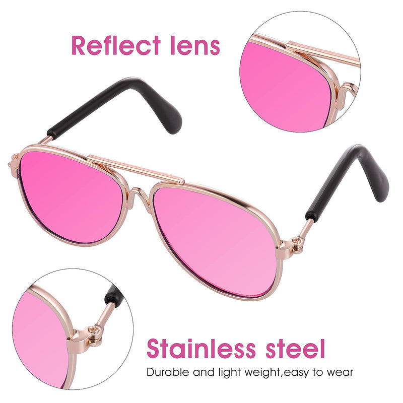 Molain Cat Sunglasses- Pet Puppy UV Protection Sunglasses Dolls Sun Glasses, Small Dog Cosplay Photo Props Cute Sunglasses 4Pcs- Aviator Sunglasses - BeesActive Australia