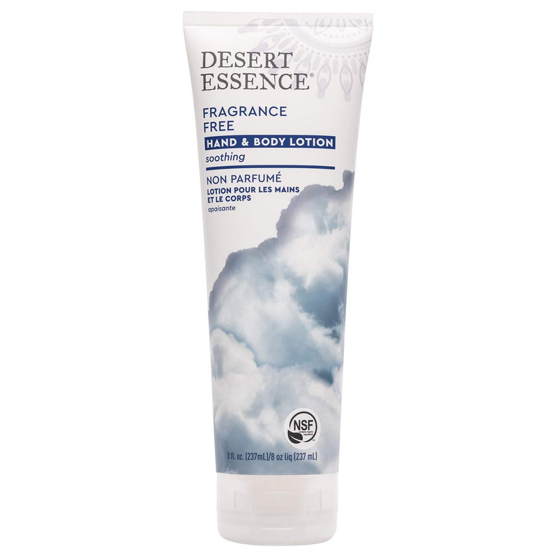 Desert Essence Fragrance Free Hand & Body Lotion - 8 Fl Ounce - Soothing - Aloe Vera - Shea Butter - Green Tea - Coconut Oil - Jojoba Oil Unscented  8 Fl Oz (Pack of 1) - BeesActive Australia