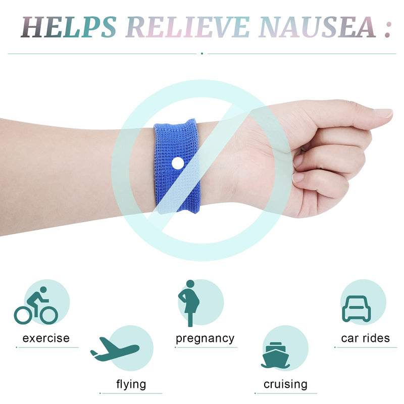 4 Pieces Anti Nausea Wristband Seasickness Motion Sickness Bracelets Wristband Adjustable Motion Nausea Relief Bands for Motion Sickness, Morning Sickness, Car Sickness, Travel Sickness (Simple Style) Simple Style - BeesActive Australia