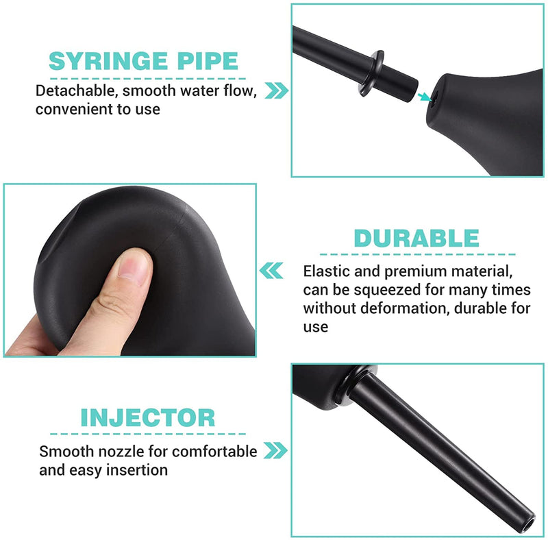JIAHAO Enema Bulb Douche Rubber Clean Anal Douche Men Women for Anal Colonic Vaginal Cleaning Safe Comfortable Douche Enema Kit (224ml) 224ml - BeesActive Australia