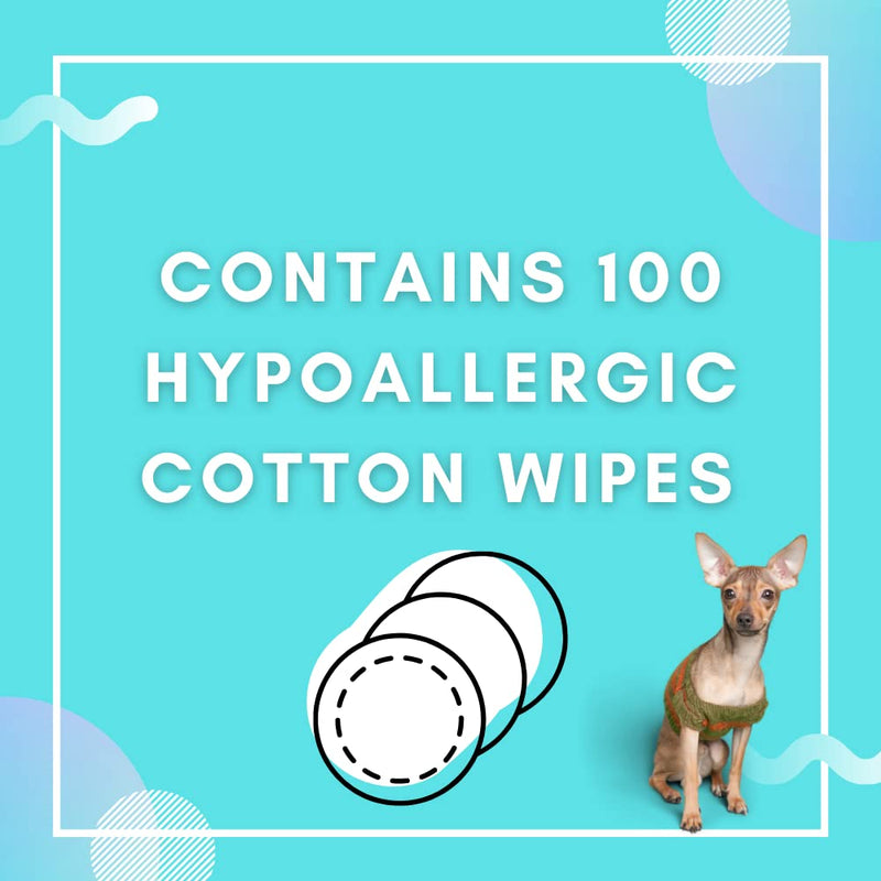 Tear Stain Wipes + Skin Balm For Dogs | Bulldog, French Bulldog, Pug, English Bulldog | Cleans & Soothes Tear Stains, Wrinkles, Folds, Tail Pockets & Paws, Anti-Itch | 100 Soft Cotton Pads - BeesActive Australia