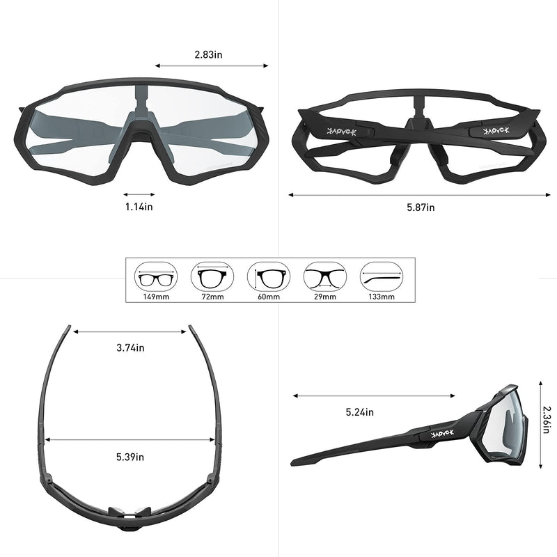 KAPVOE Cycling Glasses Men Photochromic Sunglasses Women MTB Mountain Bike Bicycle A01 - BeesActive Australia