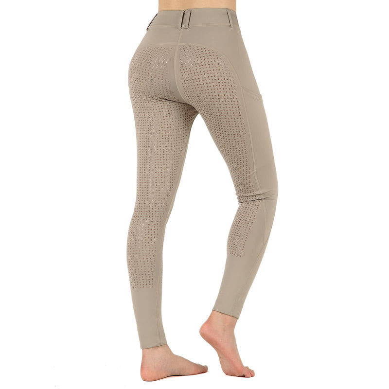 beroy Horseback Riding-Pants Girls Equestrian-Breeches - Kids Schooling Horse Tights Full Seat Silicone Pockets Khaki Small - BeesActive Australia