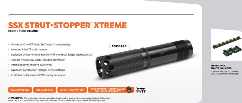 TRUGLO SSX STRUT-Stopper Xtreme Turkey Choke Tube TG150AXC - BeesActive Australia