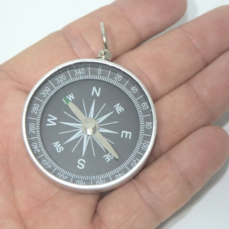 Aginkgo Pocket Compass Camping Survival Compass Ring Key Chain Compass Multifunctional Classic Compass Mini Metal Aluminum Alloy Compass Hiking Camping Motoring Boating Backpacking - BeesActive Australia