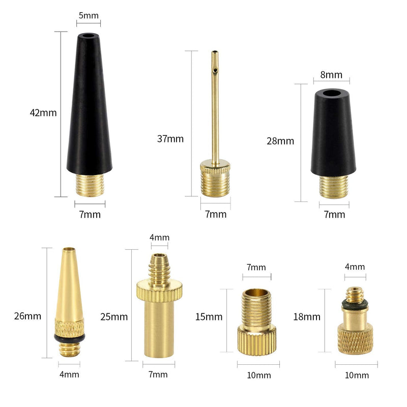 YASI Bicycle Presta Schrader Valve Adaptor, 16PCS Brass Bike Pump Adapters, Ball Pump Needle, Balloon Inflatable Toys Nozzle Inflator Adapter, Air Pump Accessories for Standard Pump or Air Compressor - BeesActive Australia
