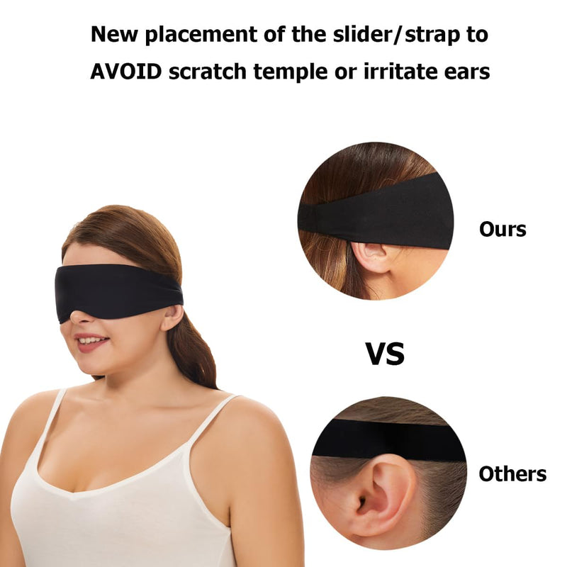ALASKA BEAR Sleep Mask for Side Sleepers Best Contoured Eye Mask for All Sleeping Positions Men and Women 100% Blackout Cover Cool Blindfold Most Comfy Headband Style, Machine Washable Black - BeesActive Australia