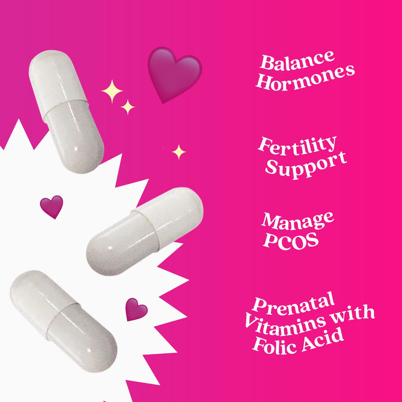 Myo-Inositol & D-Chiro Inositol Capsules with Folic Acid for PCOS | Prenatal Fertility Supplements for Women | Vitamin B8 | Improves Hormonal Balance & Supports Ovarian Function | 40 to 1 (90 Count) - BeesActive Australia