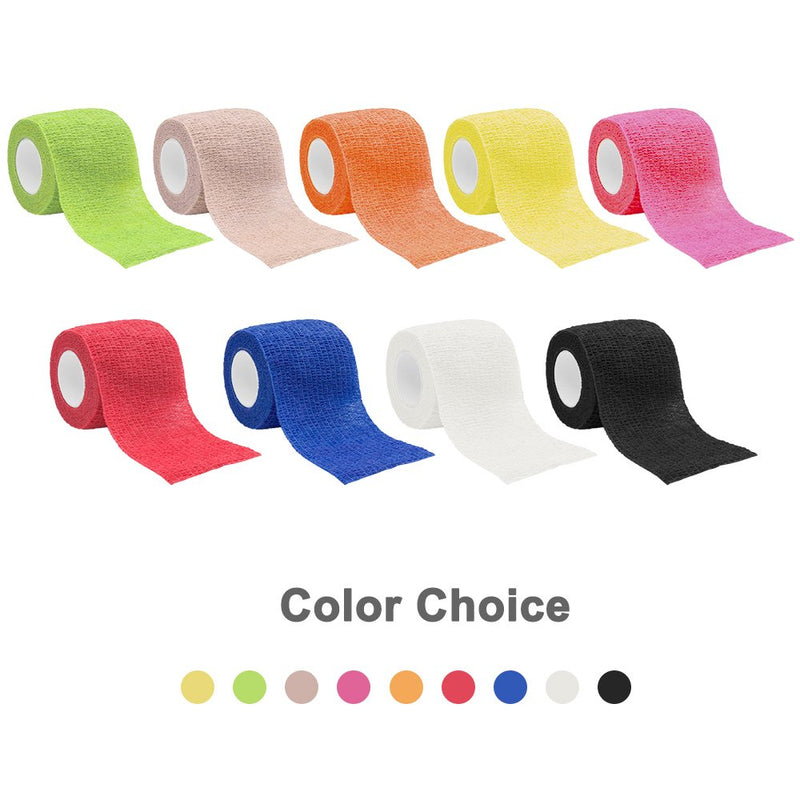 GooGou Self Adherent Wrap Bandages Self Adhering Cohesive Tape Elastic Athletic Sports Tape for Sports Sprain Swelling and Soreness on Wrist and Ankle 8PCS 2 in X 14.7 ft (Black) Black - BeesActive Australia