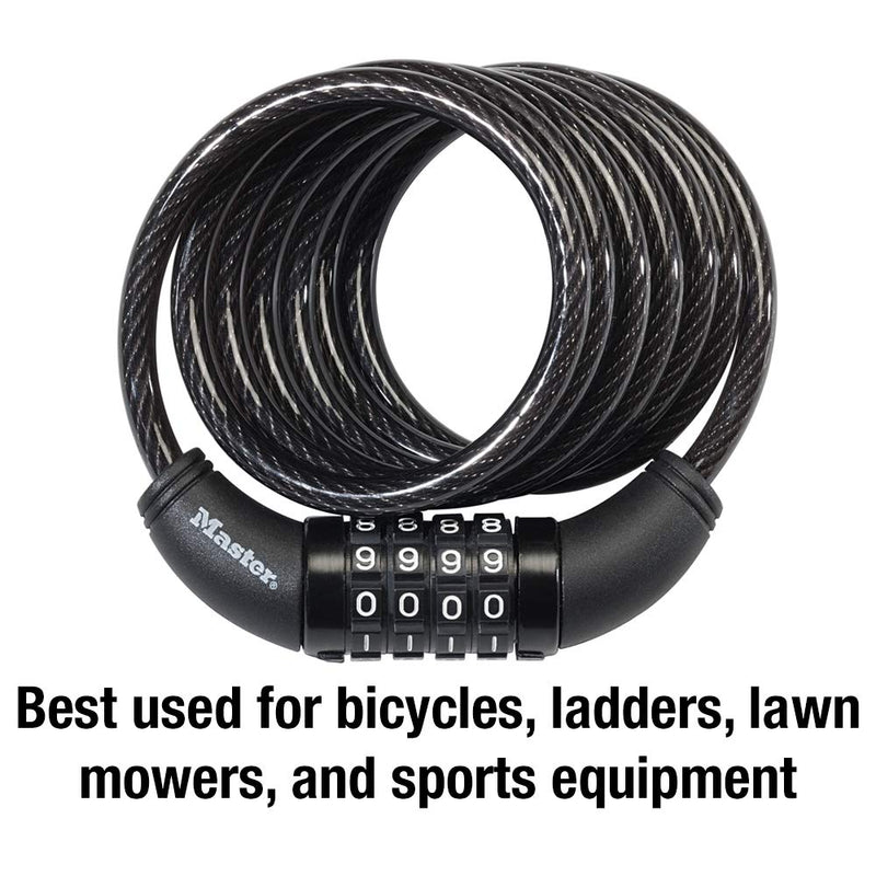 Master Lock 8114D Set Your Own Combination Bike Lock, 6 Feet Long, Black - BeesActive Australia