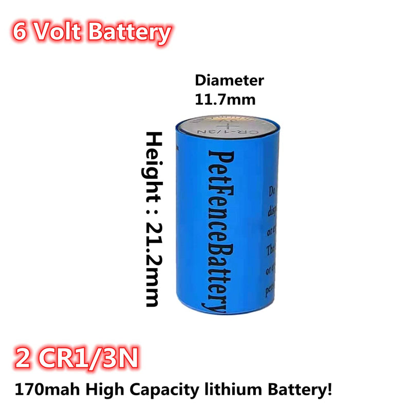 PET-FENCE 6 Volt Battery Compatible for Pet Stop, Perimeter, Extreme Dog Fence Collar Battery, Two CR1/3N 6v Batteries 170mah High Capacity Lithium Battery! - BeesActive Australia