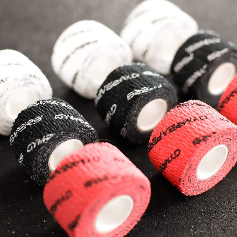 Gymreapers Weightlifting Adhesive Thumb Tape, Stretchy Athletic Tape Grip & Protection for Olympic Lifting, Cross Training, Powerlifting, Hookgrip Red 3 Rolls - BeesActive Australia
