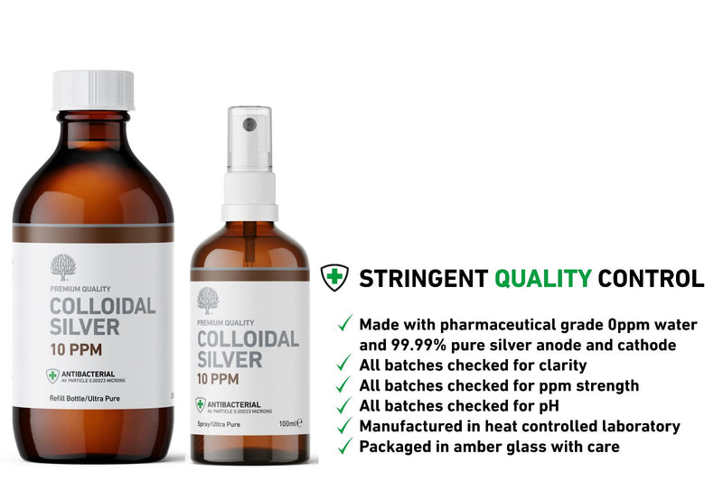 Nature's Greatest Secret Premium Quality Antibacterial 10ppm Colloidal Silver Spray 100ml Natural 100 ml (Pack of 1) - BeesActive Australia