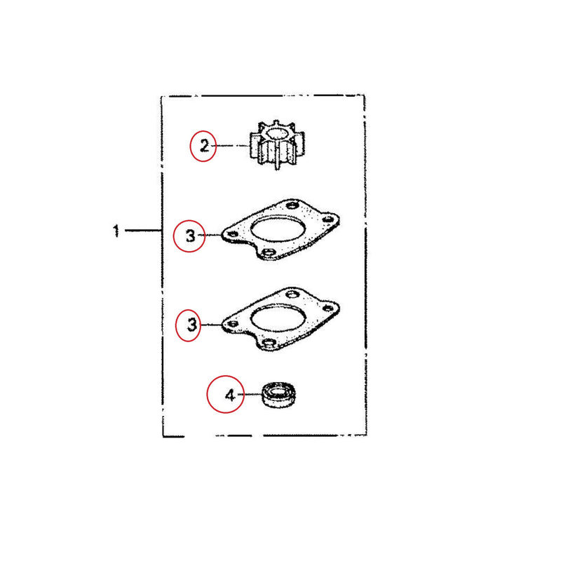 MARKGOO 06192-ZV1-C00 Water Pump Impeller Repair Kit for Honda Outboard 4 5 6 HP BF4 BF5 BF5A BF6 Boat Motor Engine Rebuild Service Parts Replacement Sierra Marine 18-3278 06192ZV1C00 - BeesActive Australia