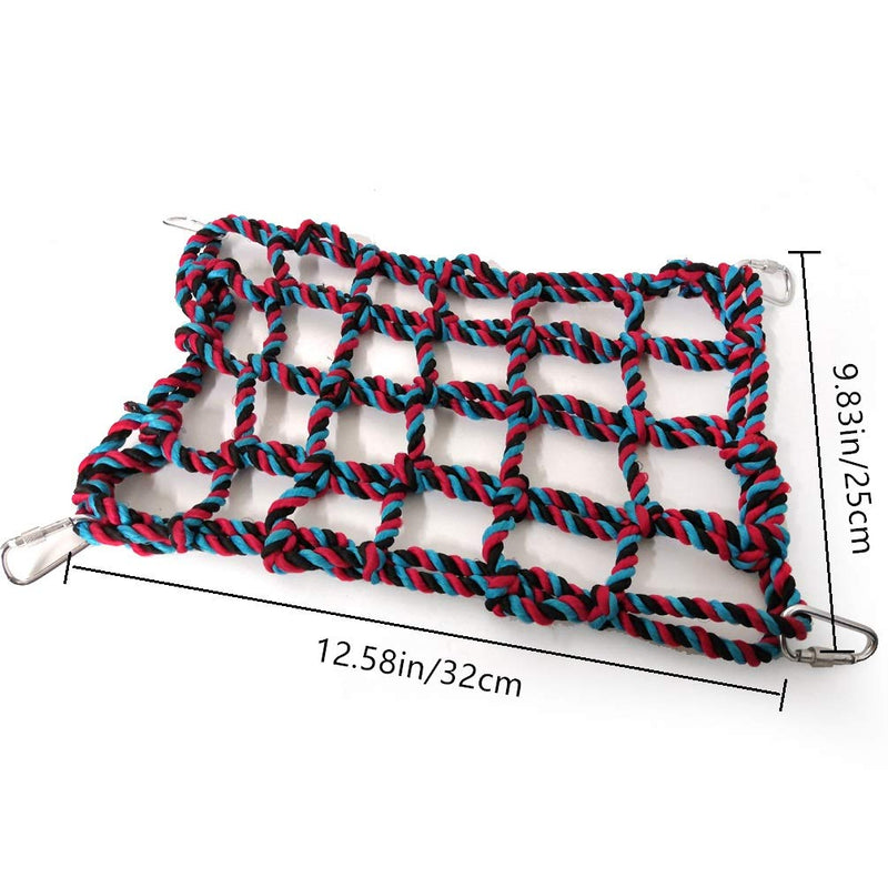 Litewoo Bird Cargo Climbing Net Pet Bird Toy Parrot Hammock Swing Toy for Cockatiels Conures Macaw Parakeet Cockatoo Etc M: 9.84 x 12.60inch/ 25 x 32cm - BeesActive Australia
