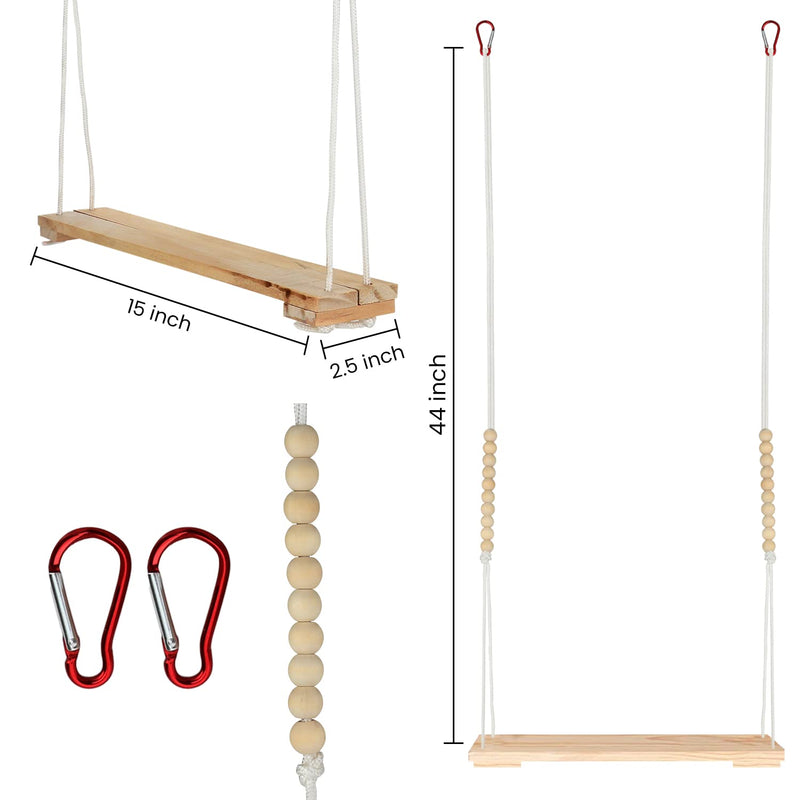 CW&WC Chicken Swing Toys for Chickens Coop with Adjustable Roost - Large Ladder Bar Accessories and Gifts Owners – Includes Ropes & Metal Hook (15.5In x 2.75In), A212 - BeesActive Australia
