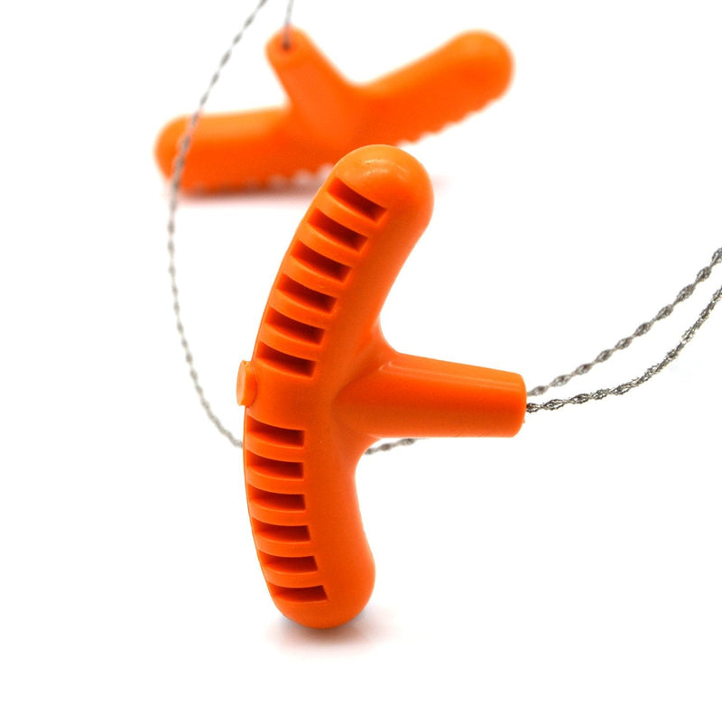 PiscatorZone 2PCS Rescue Cable Wire Hunting Fishing Hiking Camping Saw Wire Survival Chain Saw with Orange Handles Piscator Zone Outdoor Equipments - BeesActive Australia