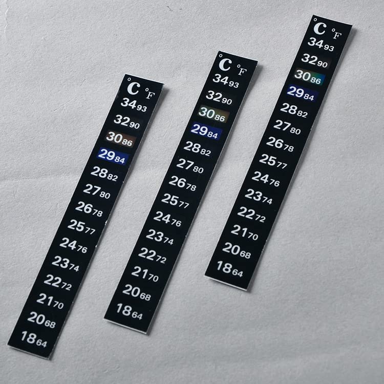 Aquarium Thermometer Sticker Fish Tank Temperature Sticker Brewing Thermometer Strip Adhesive Thermometer Sticker,10PCS for Sticking on Fish Tank/Wine/Beer/Kombucha Jars Bottles - BeesActive Australia