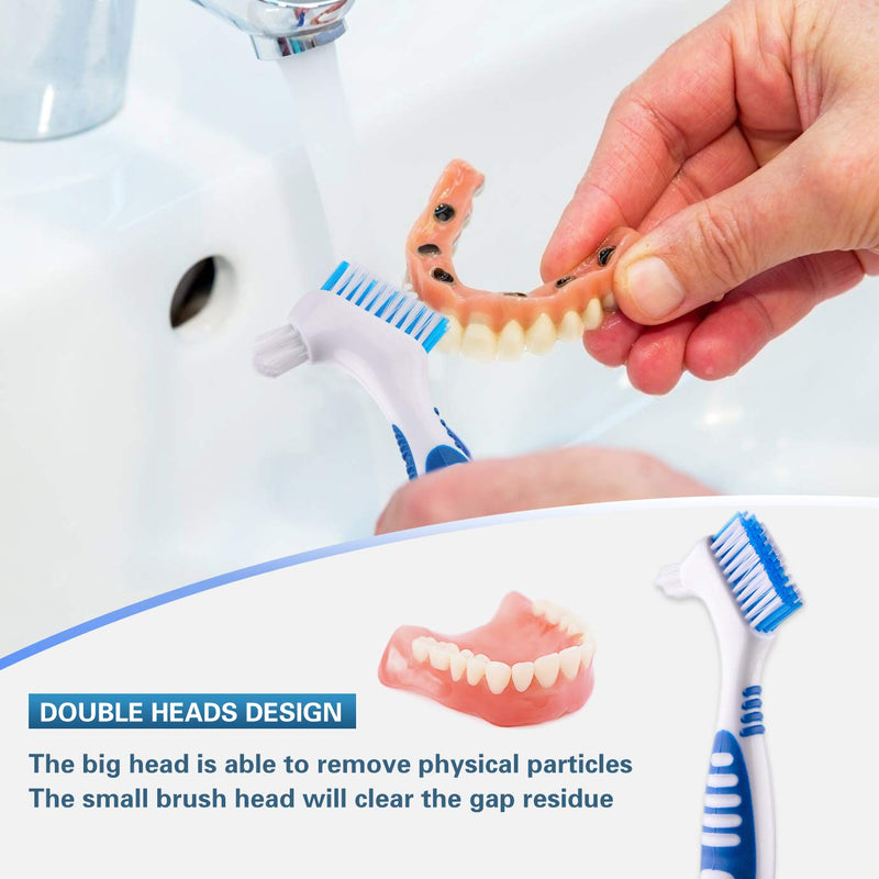 2 Denture Bath Case and 2 Denture Cleaner Brushes Retainer Denture Box, Tophoniex Dentures Container with Basket Denture Holder for Travel Retainer Cleaning - BeesActive Australia