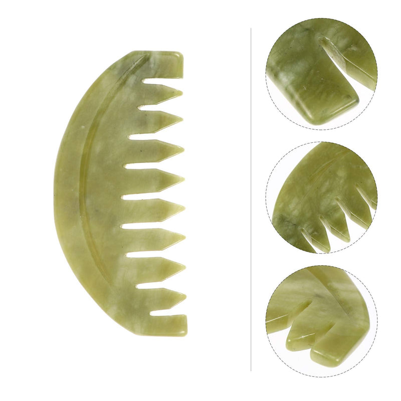 Mobestech Jade Hair Comb Scraping Comb Jade Massage Comb Head Massage Comb Jade Scraper Guasha Comb Stone Hair Comb for Head Massage - BeesActive Australia