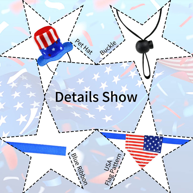 Vehomy 4Pcs Independence Day Bearded Dragon Costume 4th of July Bearded Dragon Hats Lizard Bandanas Lizard Uncle Sam Hat American Flag Hat Lizard Flag Bandana Scarf for Hamster Leopard Gecko - BeesActive Australia