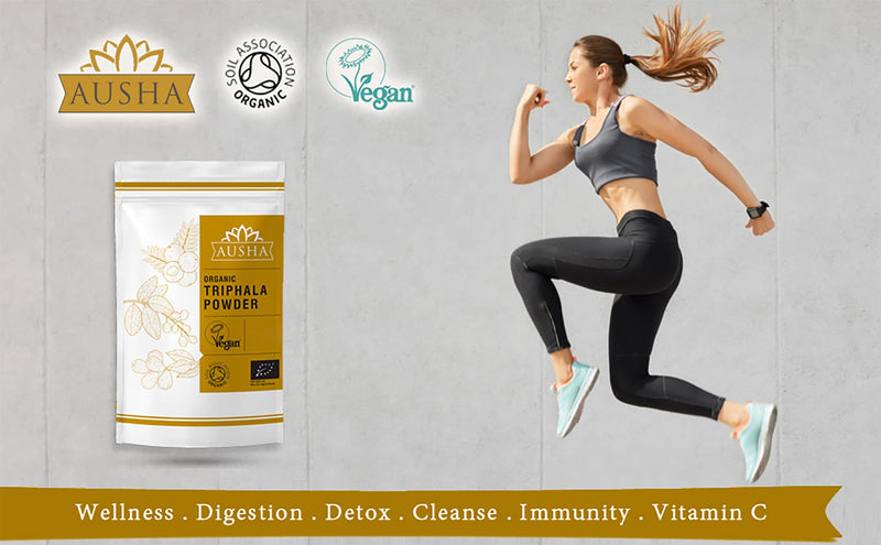 Ausha Organic Triphala Powder 100g - Constipation Relief | Cleanse, Vitamin C, Digestion l Certified Organic by Soil Association - BeesActive Australia