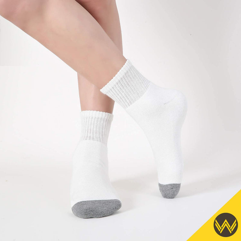 WANDER Men's Athletic Ankle Socks 3-8 Pairs Thick Cushion Running Socks for Men&Women Cotton Socks 7-9/9-12/12-15 8 Pair A-white 12-15 - BeesActive Australia